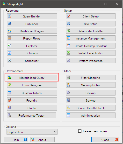 Materialised Query Basics